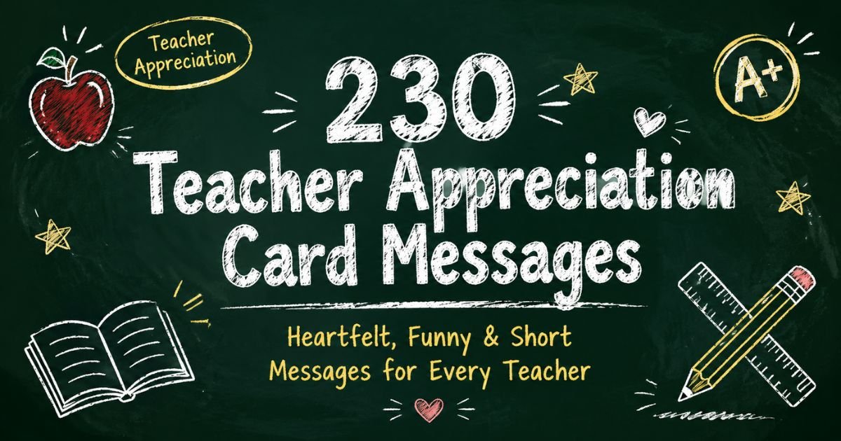 230 Teacher Appreciation Card Messages in 2026