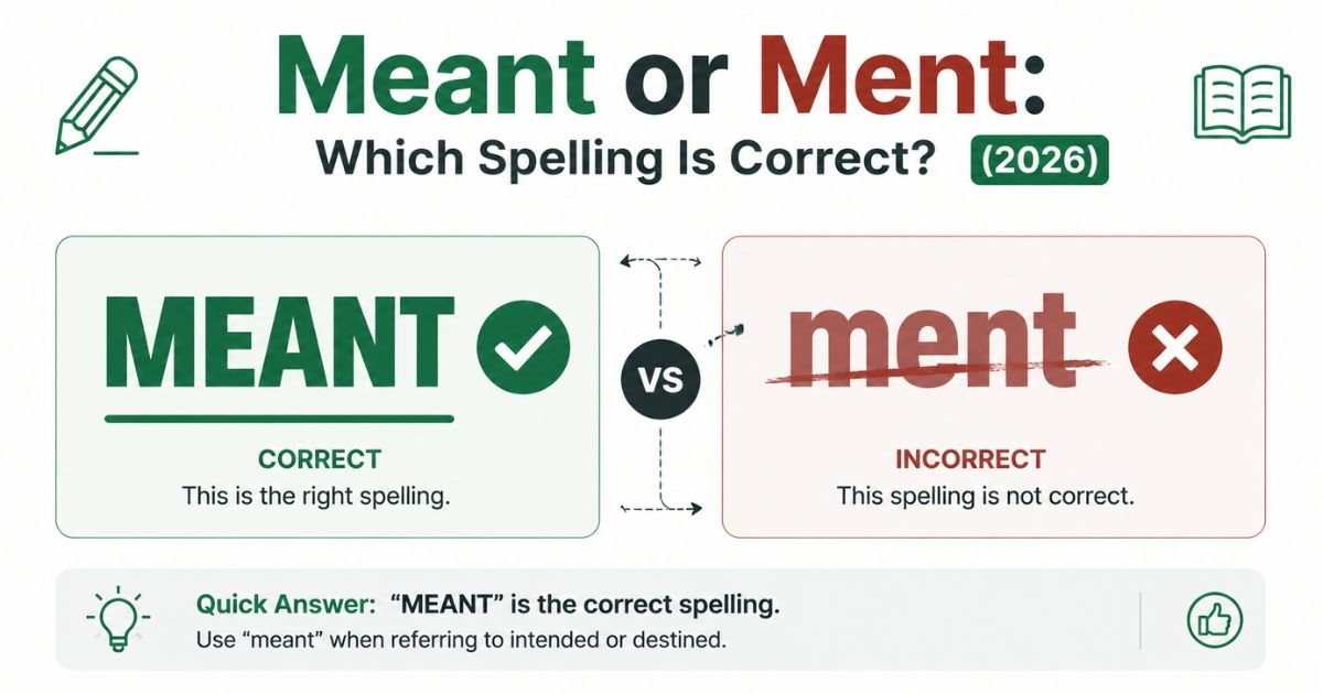 Meant or Ment: Which Spelling Is Correct?(2026)