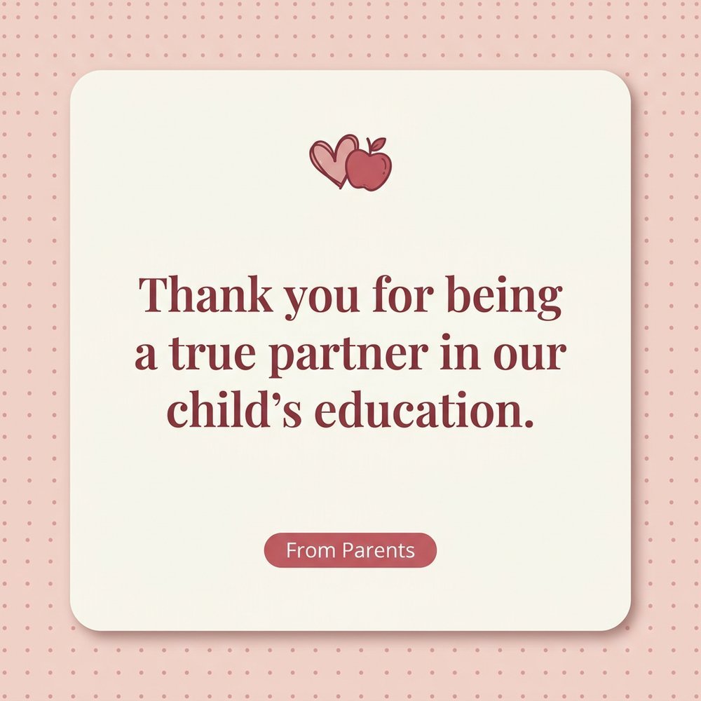 Teacher Appreciation Card Messages from Parents