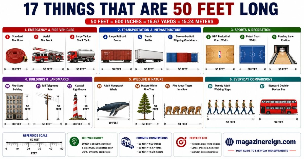 17 Common Things That Are 50 Feet Long