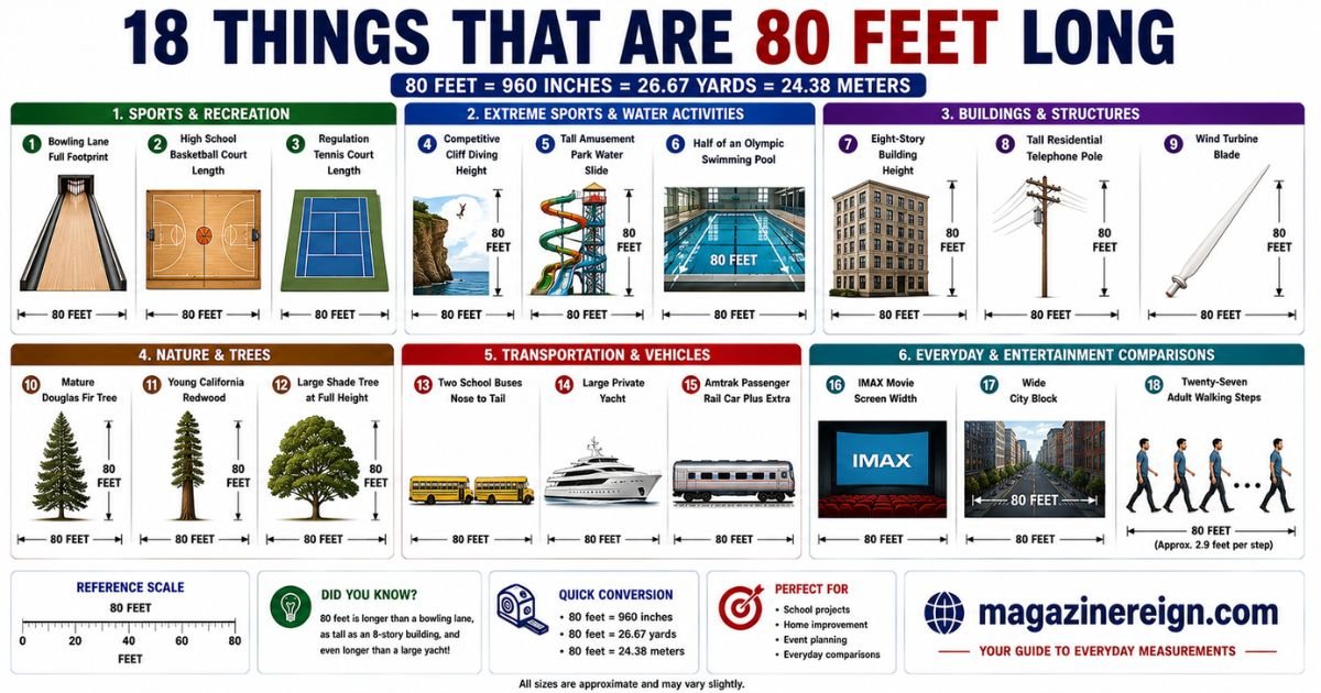 18 Common Things That Are 80 Feet Long