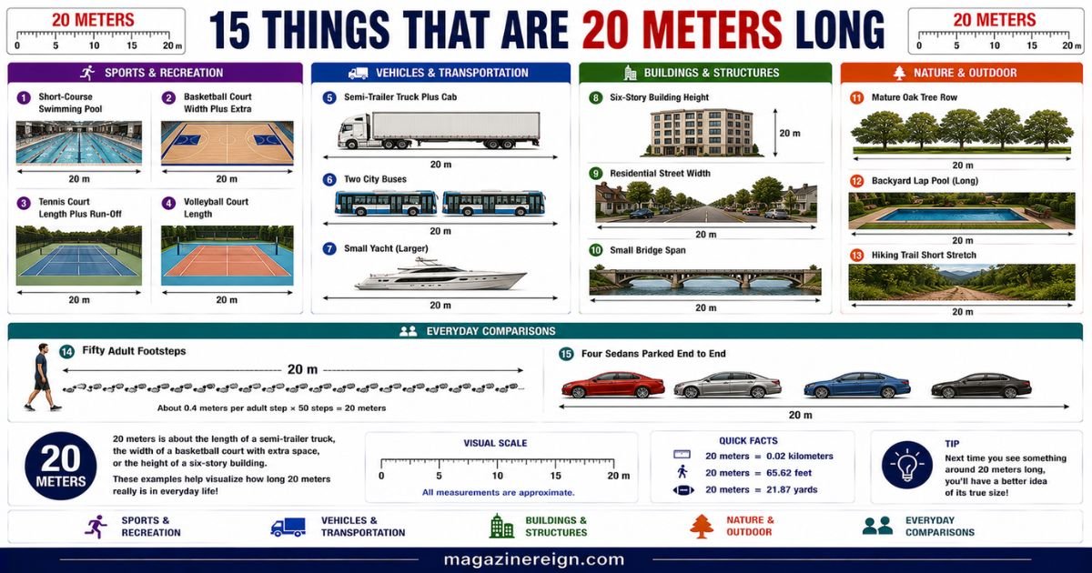 How Long Is 20 Meters 15 Common Things That Are 20 Meters Long