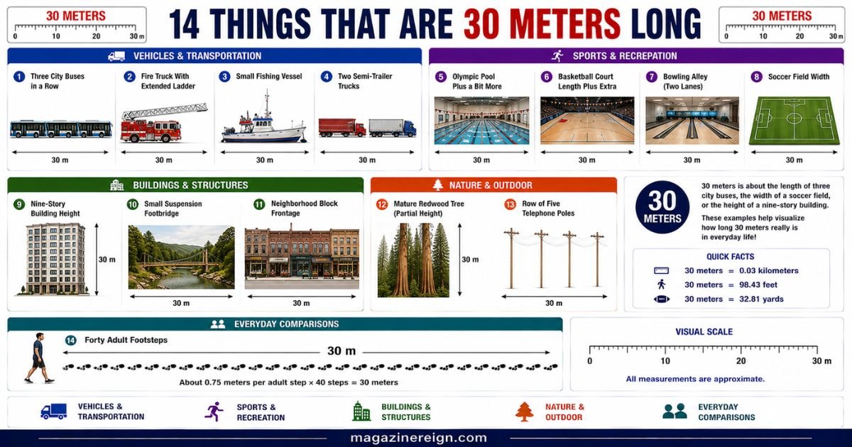 How Long Is 30 Meters 14 Common Things That Are 30 Meters Long